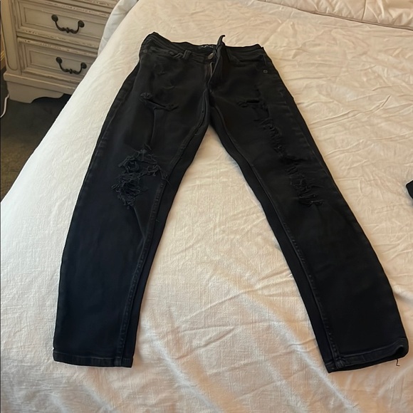 Black Distressed Jeans Aeropostale 00R worn once - Picture 1 of 2